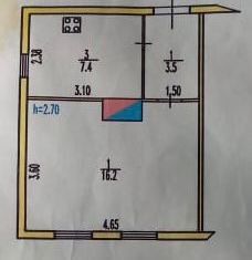 Продаю 1-ком. квартиру, 27.1 м2, Вышний Волочёк, поселок Газовый, 4А