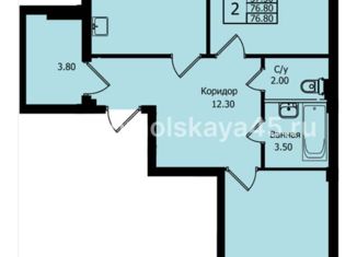 Продается 2-комнатная квартира, 77 м2, Ставрополь, Комсомольская улица, 45, микрорайон № 3