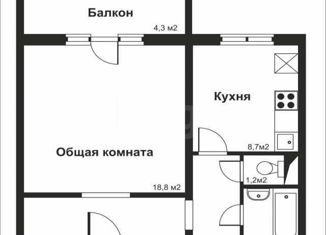 Продажа 1-комнатной квартиры, 40 м2, Челябинск, улица Братьев Кашириных, 95, Калининский район