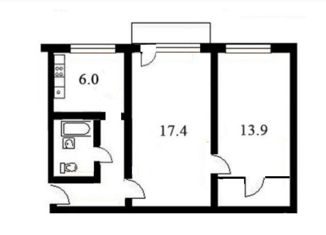 Продам двухкомнатную квартиру, 44.3 м2, Архангельск, проспект Ломоносова, 278, Октябрьский округ