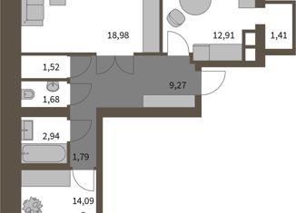 2-ком. квартира на продажу, 70 м2, Смоленск, ЖК Загорье, Ипподромный проезд, 30
