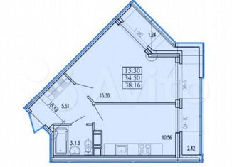 Продаю 1-комнатную квартиру, 38.08 м2, Кудрово, Европейский проспект, 22/1, ЖК Европейский парк