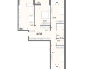 Продам 3-комнатную квартиру, 95.63 м2, Екатеринбург, Переходный переулок, 3А, Переходный переулок