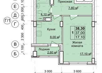 Продам 1-комнатную квартиру, 37.1 м2, Нижегородская область, улица Академика Сахарова, 103