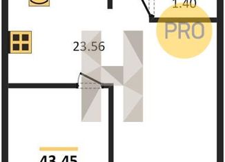 Продажа однокомнатной квартиры, 43.45 м2, Екатеринбург, улица Академика Ландау, 3, Академический район