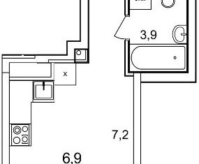 Квартира на продажу студия, 26 м2, деревня Анкудиновка, Русская улица, 12