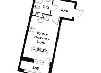 Квартира на продажу студия, 23.9 м2, Мурино, проспект Авиаторов Балтики, 29к2, ЖК Авиатор