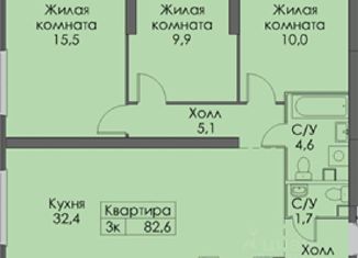 Продается 3-комнатная квартира, 82.6 м2, Москва, жилой комплекс Руставели 14, к2.3, Бутырский район