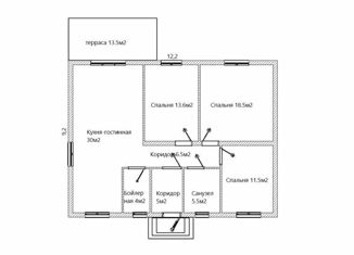 Продам дом, 106.5 м2, село Черданцево