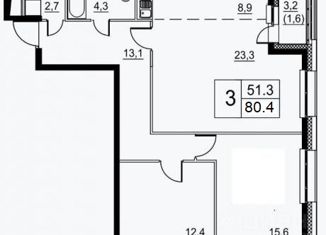 Продается 3-ком. квартира, 80.4 м2, Москва, ЖК Сиреневый парк, Тагильская улица, 4А