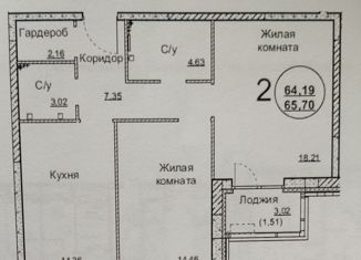 Сдается двухкомнатная квартира, 65 м2, Пермь, улица Желябова, ЖК Скандинавия