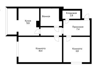 Продажа 2-комнатной квартиры, 61 м2, Краснодар, Зиповская улица, 45, Прикубанский округ