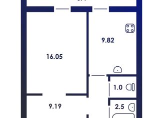 Продажа 1-ком. квартиры, 38.8 м2, посёлок Красное Поле, улица Белопольского, 9