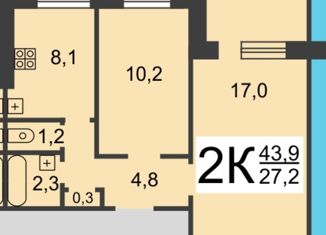 Продам 2-комнатную квартиру, 44.5 м2, Нижегородская область, улица Лесной Городок, 2А