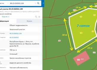 Продаю земельный участок, 7 сот., поселок городского типа Краснокаменка, переулок Фрунзе, 35В