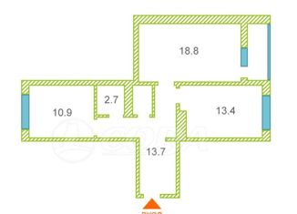 Продаю 2-ком. квартиру, 60 м2, Тюмень, улица Николая Фёдорова, 17, Восточный округ