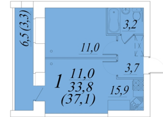 Продам однокомнатную квартиру, 37.1 м2, Вологда, улица Возрождения, 53, микрорайон Южный