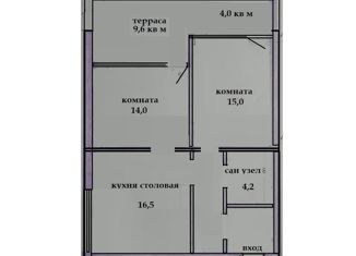 Продается двухкомнатная квартира, 72 м2, село Мысхако, Встречная улица, 23