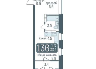 Продажа квартиры студии, 31.6 м2, Новосибирская область, улица Немировича-Данченко, 145/1 стр.