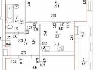Продается двухкомнатная квартира, 64.5 м2, Уфа, улица Рихарда Зорге, 71А, Октябрьский район