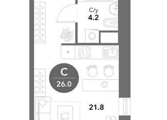 Продажа квартиры студии, 26 м2, Москва, Летниковская улица, 5, Летниковская улица