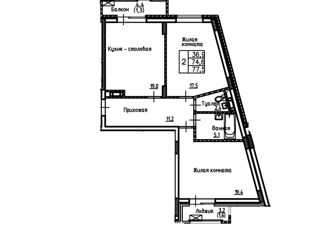 Продаю двухкомнатную квартиру, 77.5 м2, Воронеж, улица Берёзовая Роща, 4А, ЖК Легенда парк