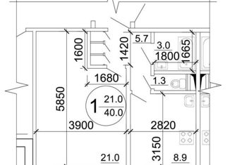 Продаю 1-ком. квартиру, 39 м2, Москва, Луганская улица, 3к1, метро Царицыно