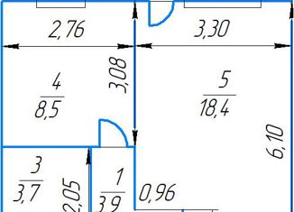 Продаю 1-комнатную квартиру, 35.7 м2, Зеленодольск, улица Комарова, 22