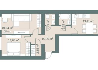 Продаю 2-ком. квартиру, 67.25 м2, Лиски, улица Коминтерна, 32А/1