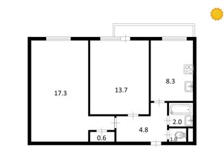 Продаю 2-комнатную квартиру, 47.7 м2, Санкт-Петербург, Звёздная улица, 4, Звёздная улица