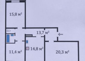 Продам 3-комнатную квартиру, 79.3 м2, Санкт-Петербург, Комендантский проспект, 20к2, муниципальный округ Озеро Долгое