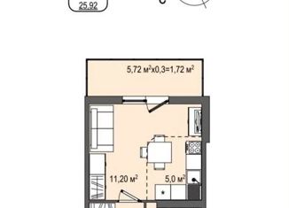 Квартира на продажу студия, 26 м2, Кемерово, ЖК Кузнецкий, Пролетарская улица, 29
