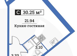 Продам квартиру студию, 30.9 м2, Мурино, улица Шувалова, 40, ЖК Цвета радуги