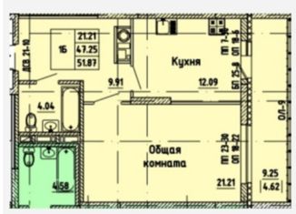 Продается однокомнатная квартира, 51.87 м2, Йошкар-Ола, улица 70-летия Вооружённых Сил СССР, с5/2, ЖК Первая Линия