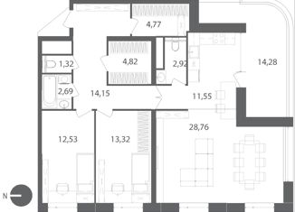 Продам 3-комнатную квартиру, 103.97 м2, Волгоград, Майкопская улица, 5, Ворошиловский район