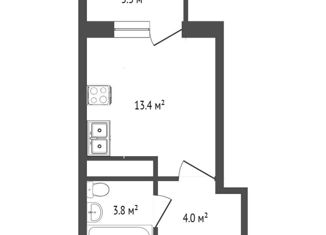 Продам квартиру студию, 21.2 м2, Тюмень, Тальниковая улица, 7, ЖК Дебют