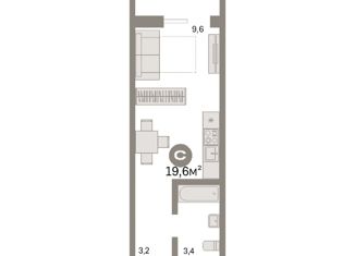 Продам квартиру студию, 19.6 м2, Новосибирск, улица Твардовского, 22/3, Первомайский район