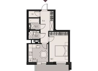Продаю 1-ком. квартиру, 38.1 м2, Пенза, улица Урицкого, 48, Ленинский район