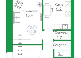 Продам 2-комнатную квартиру, 50.3 м2, посёлок Московский, Новая улица, 15