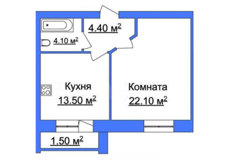 Продаю 1-ком. квартиру, 44.2 м2, посёлок Красный Бор, Сосновый проезд, 15