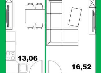 Однокомнатная квартира на продажу, 42 м2, село Михайловка, Сливовая улица, 2/1