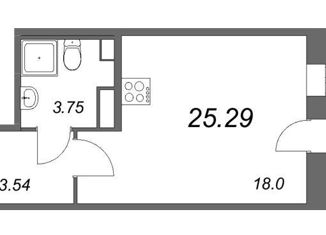 Продаю квартиру студию, 25.29 м2, Санкт-Петербург, Манчестерская улица, 3, ЖК Светлана Парк