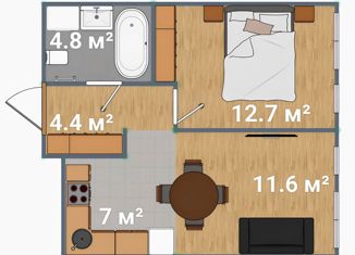 Продажа двухкомнатной квартиры, 40.5 м2, Москва, улица Адмирала Макарова, 2с28, станция Балтийская