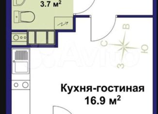 1-ком. квартира на продажу, 26 м2, Санкт-Петербург, улица Крыленко, 1к1с2, ЖК О'Юность