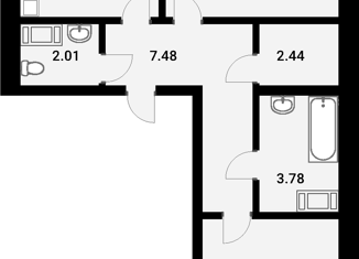 2-комнатная квартира на продажу, 60.75 м2, Мурино, Воронцовский бульвар, 19к1, ЖК Материк