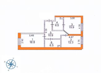 2-ком. квартира на продажу, 68.9 м2, Москва, улица Народного Ополчения, 3, ЖК Веллтон Парк