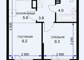 Продам однокомнатную квартиру, 36 м2, Краснодар, ЖК Ракурс, улица имени Героя Ростовского, 8к7