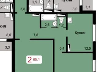 Сдается 2-ком. квартира, 65 м2, Красноярск, улица Калинина, 37