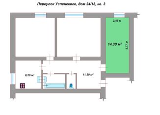 Продаю комнату, 77.8 м2, Волгоград, переулок Успенского, 24/18, Кировский район