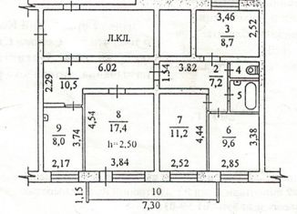 Продам 4-ком. квартиру, 76.9 м2, Свердловская область, улица 4-й Пятилетки, 34